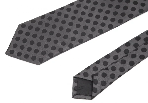 ヨウジヤマモトYohji Yamamoto シルクドットジャカードネクタイ 黒グレー K-82071_004