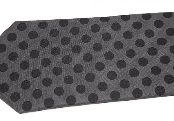 ヨウジヤマモトYohji Yamamoto シルクドットジャカードネクタイ 黒グレー K-82071_005