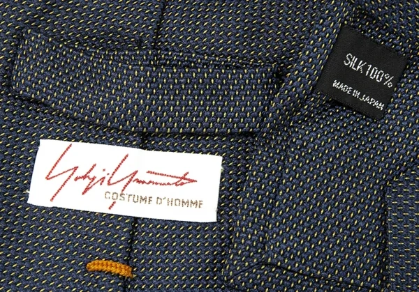 ヨウジヤマモト コスチュームドオムYohji Yamamoto COSTUME D' HOMME シルクドビーネクタイ 紺黄 K-82081_012