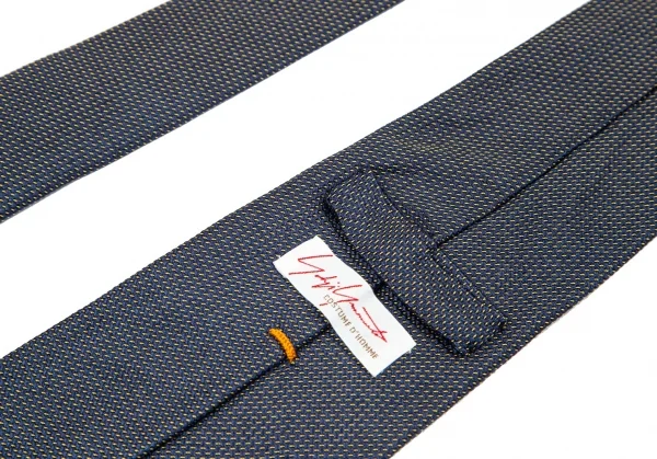 ヨウジヤマモト コスチュームドオムYohji Yamamoto COSTUME D' HOMME シルクドビーネクタイ 紺黄 K-82081_009