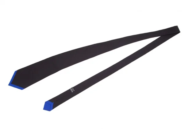 ヨウジヤマモト プールオムYohji Yamamoto POUR HOMME シルクチップ切替バイカラーネクタイ 黒青 K-82085_002