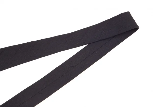 ヨウジヤマモト プールオムYohji Yamamoto POUR HOMME シルクチップ切替バイカラーネクタイ 黒青 K-82085_003