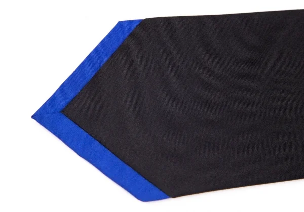 ヨウジヤマモト プールオムYohji Yamamoto POUR HOMME シルクチップ切替バイカラーネクタイ 黒青 K-82085_005