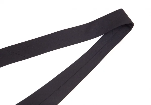 ヨウジヤマモト プールオムYohji Yamamoto POUR HOMME シルクチップ切替バイカラーネクタイ 黒青 K-82085_007