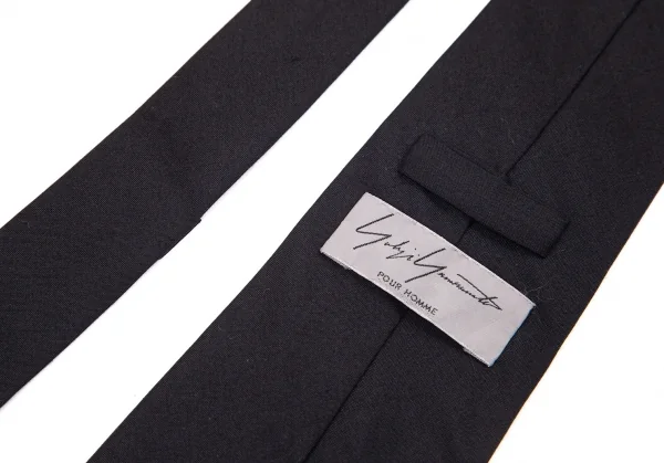 ヨウジヤマモト プールオムYohji Yamamoto POUR HOMME シルクチップ切替バイカラーネクタイ 黒青 K-82085_008