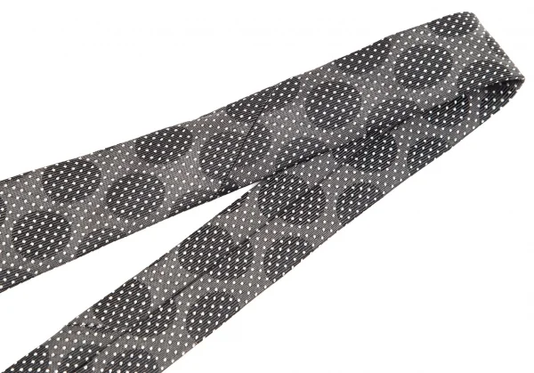 ヨウジヤマモト プールオムYohji Yamamoto POUR HOMME シルクドットピンドットジャカードネクタイ グレー濃淡 K-82086_003