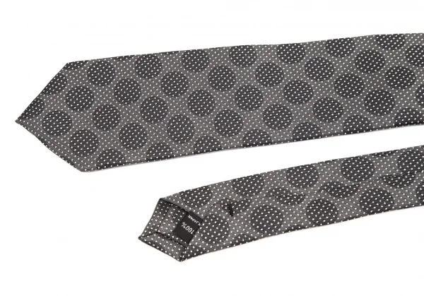 ヨウジヤマモト プールオムYohji Yamamoto POUR HOMME シルクドットピンドットジャカードネクタイ グレー濃淡 K-82086_004