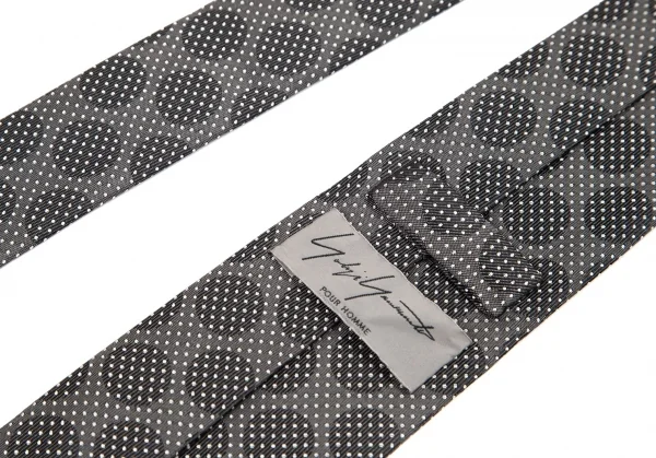 ヨウジヤマモト プールオムYohji Yamamoto POUR HOMME シルクドットピンドットジャカードネクタイ グレー濃淡 K-82086_008