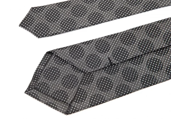 ヨウジヤマモト プールオムYohji Yamamoto POUR HOMME シルクドットピンドットジャカードネクタイ グレー濃淡 K-82086_009