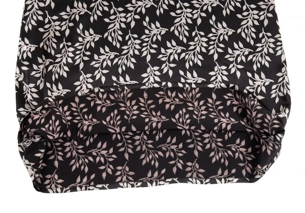 ワイズY's ボタニカルレーヨンノースリーブワンピース 黒グレーM位 K-82140_012