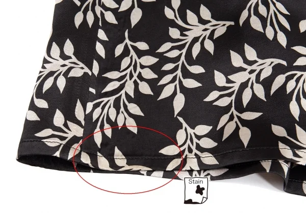 ワイズY's ボタニカルレーヨンノースリーブワンピース 黒グレーM位 K-82140_016