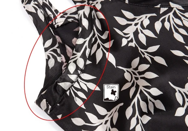 ワイズY's ボタニカルレーヨンノースリーブワンピース 黒グレーM位 K-82140_006