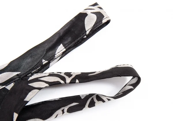 ワイズY's ボタニカルレーヨンノースリーブワンピース 黒グレーM位 K-82140_008