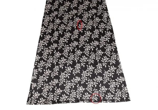 ワイズY's ボタニカルレーヨンノースリーブワンピース 黒グレーM位 K-82140_009