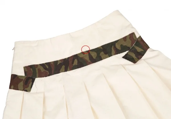 コムデギャルソンCOMME des GARCONS カモフラテーピングシーチングプリーツスカート 生成りS K-82163_010