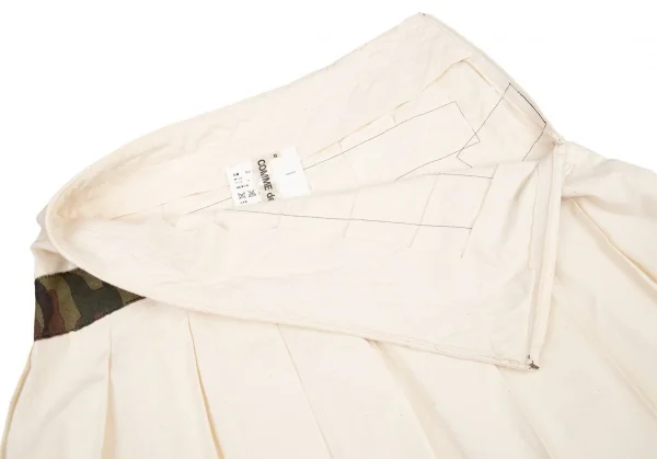 コムデギャルソンCOMME des GARCONS カモフラテーピングシーチングプリーツスカート 生成りS K-82163_005