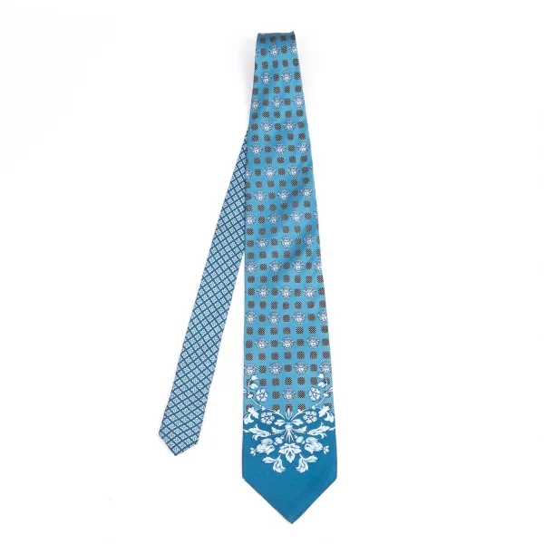 ジャンニヴェルサーチGIANNI VERSACE シルクメデューサプリントネクタイ 水色 K-82180_001