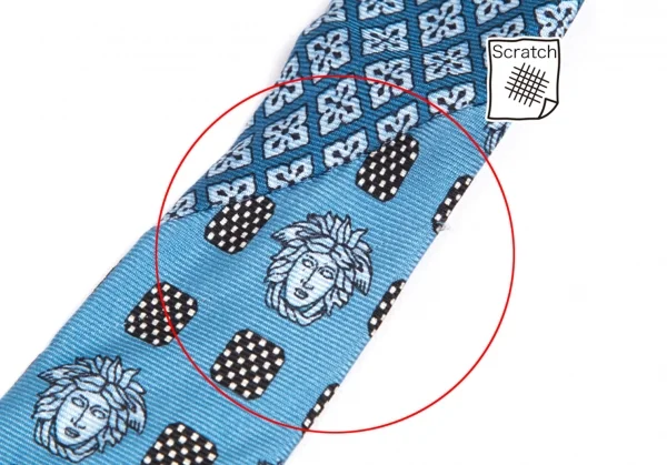 ジャンニヴェルサーチGIANNI VERSACE シルクメデューサプリントネクタイ 水色 K-82180_003