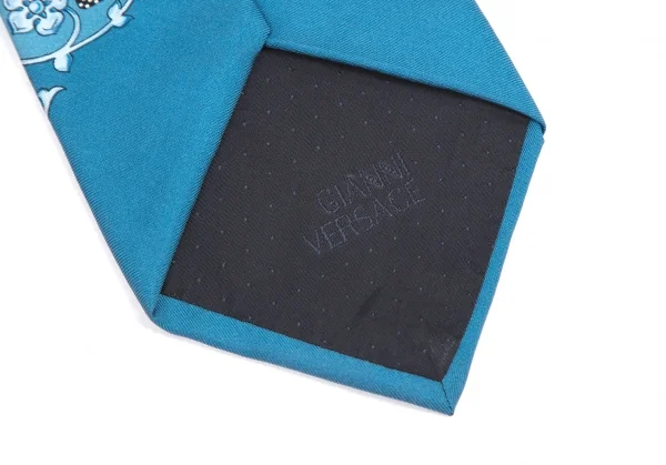 ジャンニヴェルサーチGIANNI VERSACE シルクメデューサプリントネクタイ 水色 K-82180_007