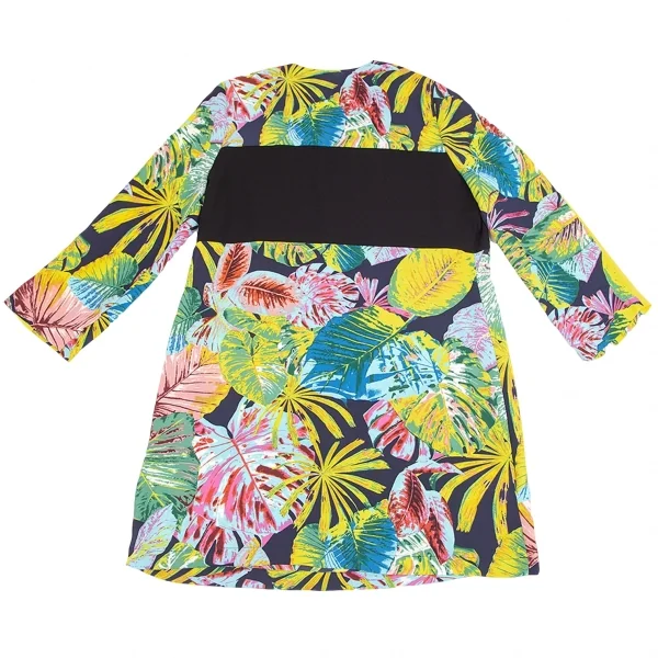 ビーシービージーマックスアズリアBCBGMAXAZRIA ボタニカルプリントハーフジップワンピース マルチM K-82182_010