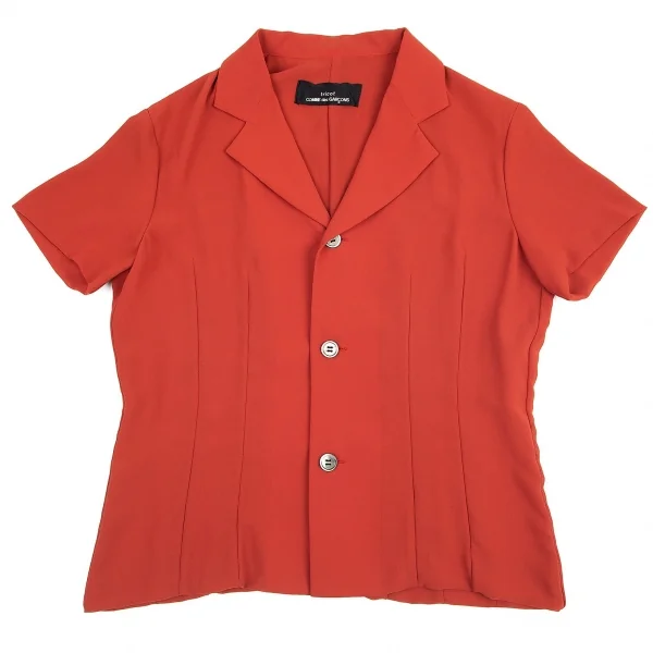 トリココムデギャルソンtricot COMME des GARCONS ポリジョーゼット半袖ブラウス 朱赤M位 K-82185_002