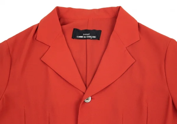 トリココムデギャルソンtricot COMME des GARCONS ポリジョーゼット半袖ブラウス 朱赤M位 K-82185_003