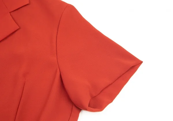 トリココムデギャルソンtricot COMME des GARCONS ポリジョーゼット半袖ブラウス 朱赤M位 K-82185_004