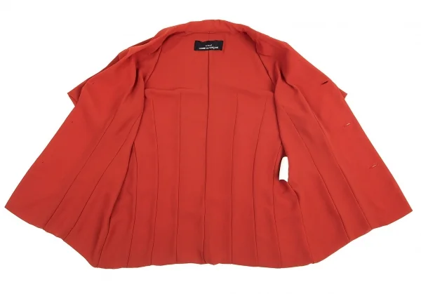 トリココムデギャルソンtricot COMME des GARCONS ポリジョーゼット半袖ブラウス 朱赤M位 K-82185_007