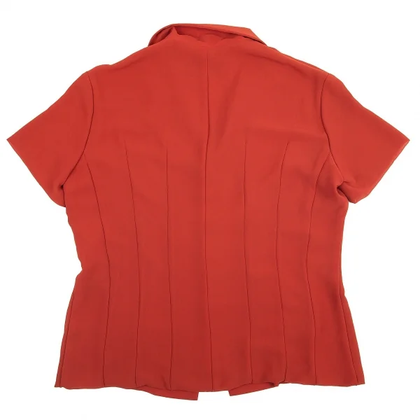 トリココムデギャルソンtricot COMME des GARCONS ポリジョーゼット半袖ブラウス 朱赤M位 K-82185_008