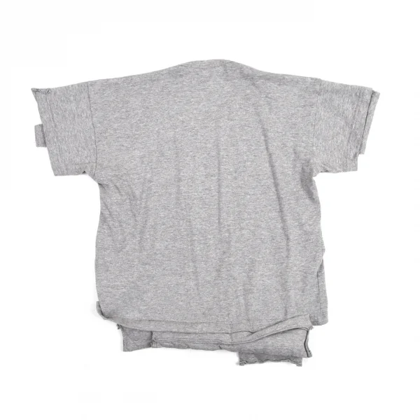 コムデギャルソンCOMME des GARCONS ラメプリント裾中綿切替Tシャツ 杢グレーXS K-82205_010