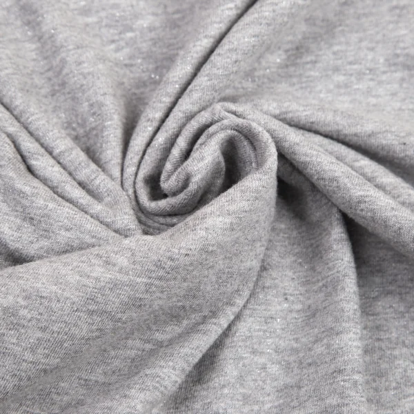 コムデギャルソンCOMME des GARCONS ラメプリント裾中綿切替Tシャツ 杢グレーXS K-82205_011