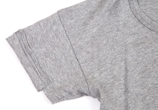 コムデギャルソンCOMME des GARCONS ラメプリント裾中綿切替Tシャツ 杢グレーXS K-82205_005