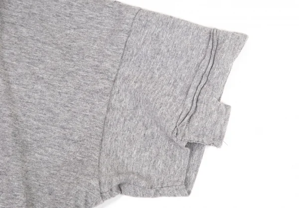 コムデギャルソンCOMME des GARCONS ラメプリント裾中綿切替Tシャツ 杢グレーXS K-82205_006