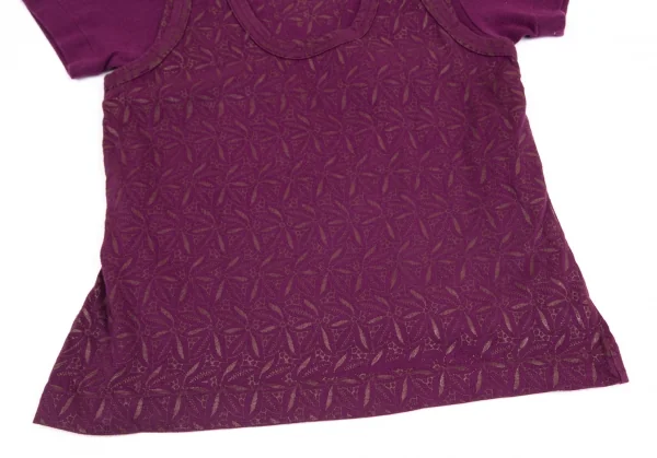 コムデギャルソンCOMME des GARCONS タンクトップ貼り付けデザインTシャツ 紫S位 K-82206_007