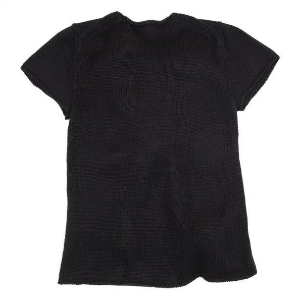 コムデギャルソンCOMME des GARCONS ボンボン装飾半袖ニット 黒S位 K-82209_008