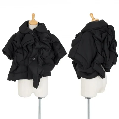 コムデギャルソンCOMME des GARCONS ギャザーデザイン中綿ジャケット 黒