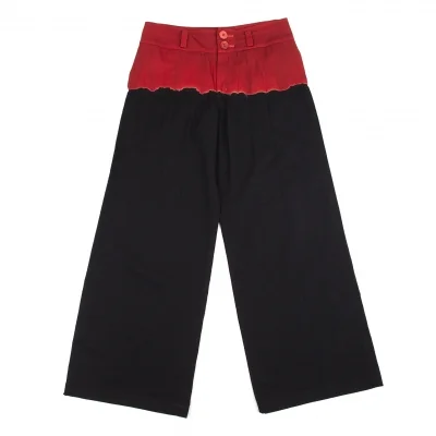 ワイズY's ウールギャバ染め替えデザインワイドパンツ