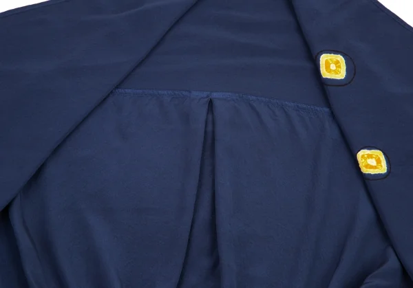 ヨウジヤマモト ノアールYohji Yamamoto NOIR シルク絞り染めボレロ 紺2 K-82215_013