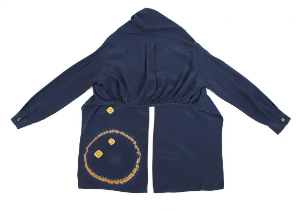 ヨウジヤマモト ノアールYohji Yamamoto NOIR シルク絞り染めボレロ 紺2 K-82215_014