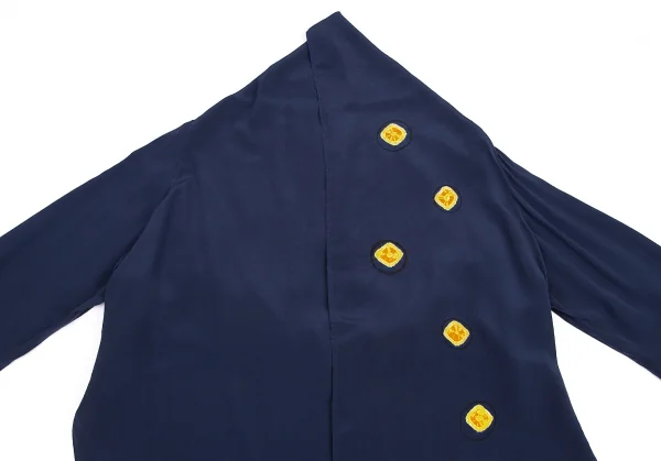 ヨウジヤマモト ノアールYohji Yamamoto NOIR シルク絞り染めボレロ 紺2 K-82215_004