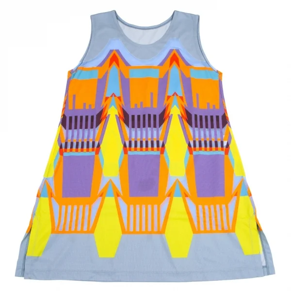 イッセイミヤケ ミーISSEY MIYAKE me メッシュグラフィック編み替えノースリーブチュニック マルチF K-82269_002