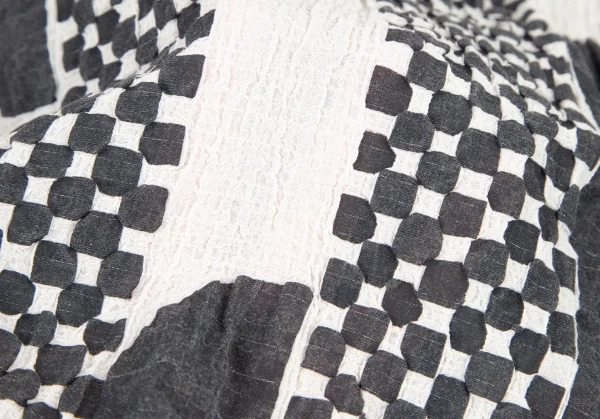 イッセイミヤケ ミーISSEY MIYAKE me チェックストライプAラインスカート オフ黒F K-82271_010