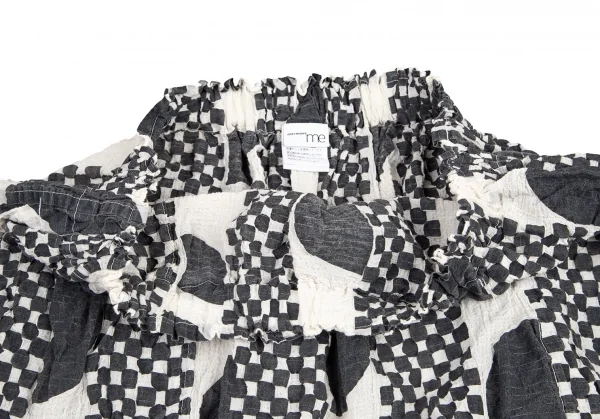 イッセイミヤケ ミーISSEY MIYAKE me チェックストライプAラインスカート オフ黒F K-82271_004