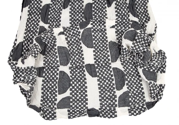 イッセイミヤケ ミーISSEY MIYAKE me チェックストライプAラインスカート オフ黒F K-82271_007