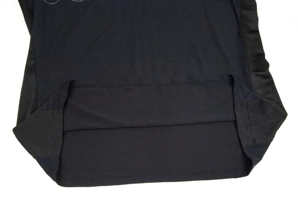 イッセイミヤケ フェットISSEY MIYAKE FETE プリント切替ハイネックカットソー 濃紺黒M位 K-82341_014