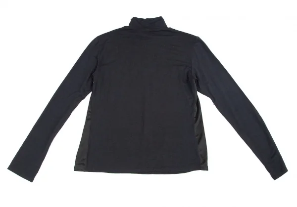 イッセイミヤケ フェットISSEY MIYAKE FETE プリント切替ハイネックカットソー 濃紺黒M位 K-82341_016