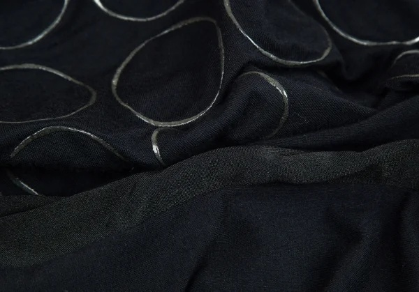 イッセイミヤケ フェットISSEY MIYAKE FETE プリント切替ハイネックカットソー 濃紺黒M位 K-82341_018