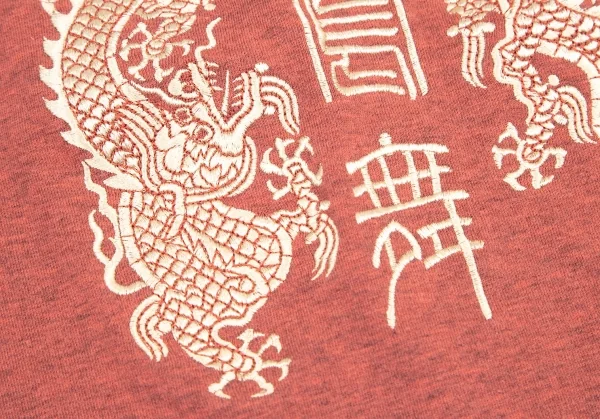 ヴィヴィアンタムVIVIENNETAM ドラゴン刺繍七分袖ストレッチスウェット 赤0 K-82346_012