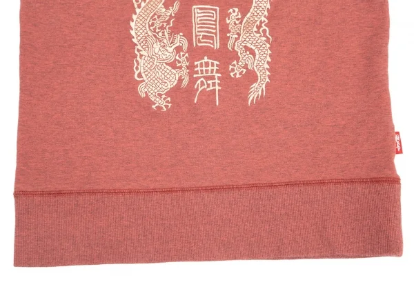 ヴィヴィアンタムVIVIENNETAM ドラゴン刺繍七分袖ストレッチスウェット 赤0 K-82346_013