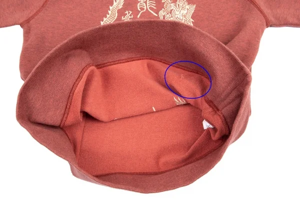 ヴィヴィアンタムVIVIENNETAM ドラゴン刺繍七分袖ストレッチスウェット 赤0 K-82346_015